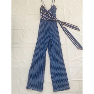 Rag and Bone Jumpsuit Striped Straight Leg.